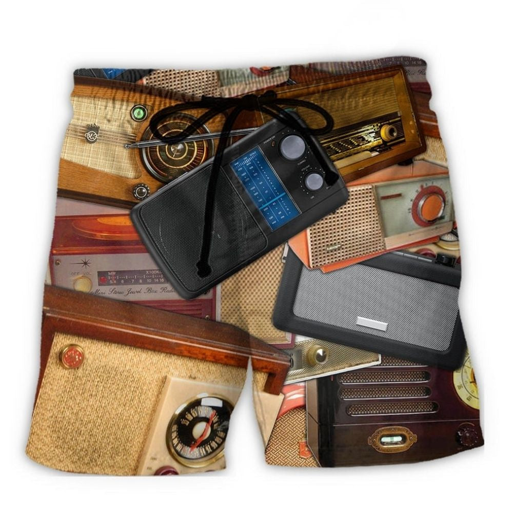 Vintage Radio Retro Beach Shorts For Tropical Getaways And Weekend Adventures