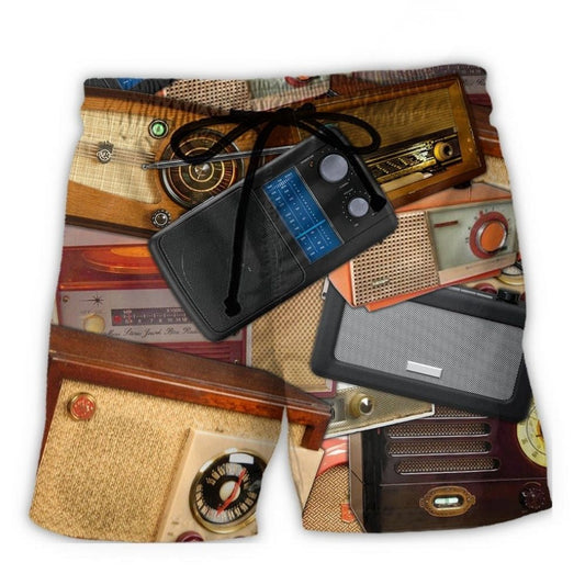 Vintage Radio Retro Beach Shorts For Tropical Getaways And Weekend Adventures