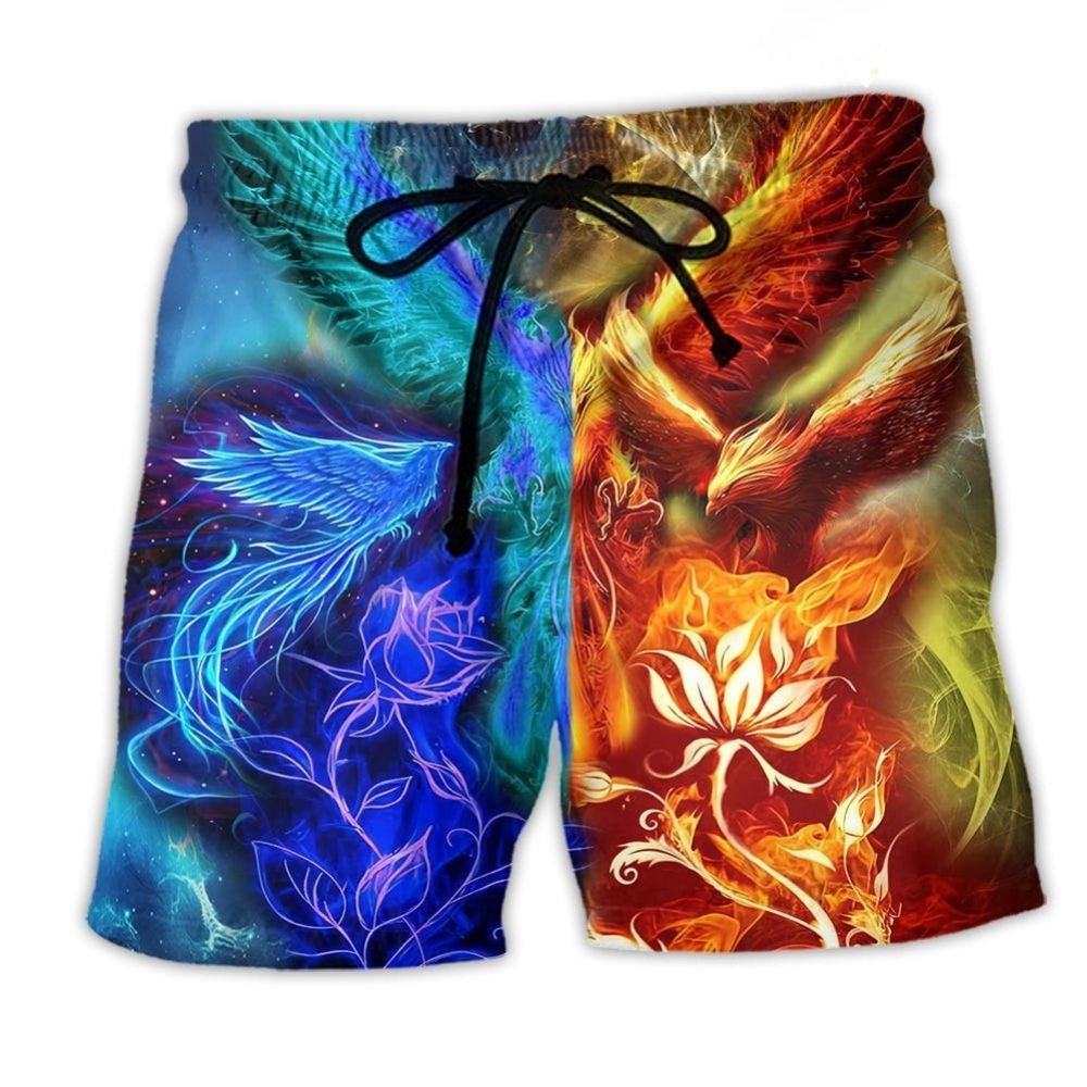 Phoenix Symbol Of Rebirth Fantasy Beach Shorts For Sunny Holidays And Comfortable Daily Styling