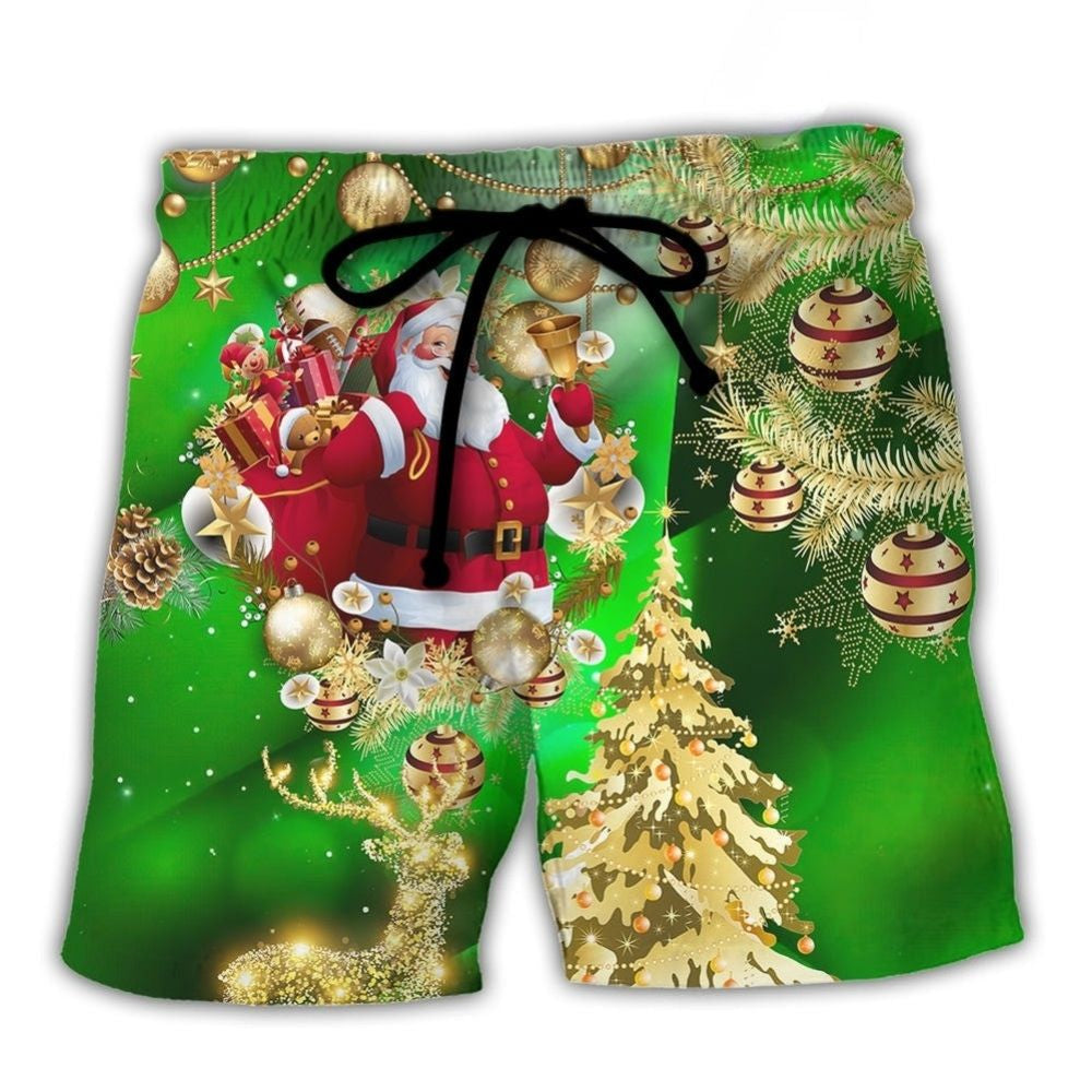 Green Christmas Tree Beach Shorts For Coastal Adventures And Relaxed Summer Wear