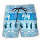 Elephant Kathak Pattern Cultural Beach Shorts For Summer Vacation And Coastal Travel