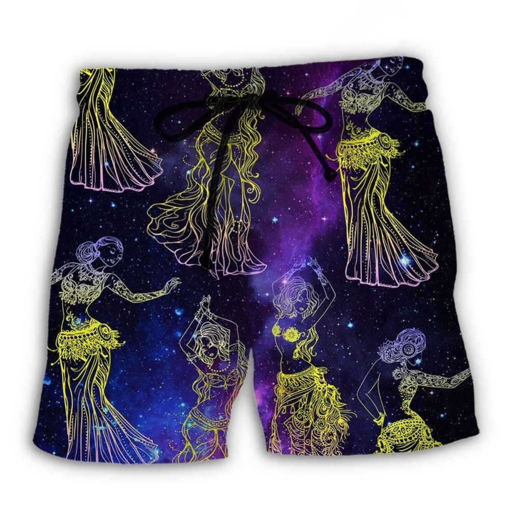 Belly Dance Galaxy Mystery Beach Shorts Print View For Coastal Escapes And Casual Outings