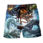 Dragon Battle Of Gods Fantasy Beach Shorts For Beach Trips And Relaxed Vacation Styling