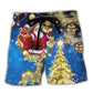 Blue Christmas Tree Beach Shorts For Outdoor Adventures And Thoughtful Seasonal Gifts