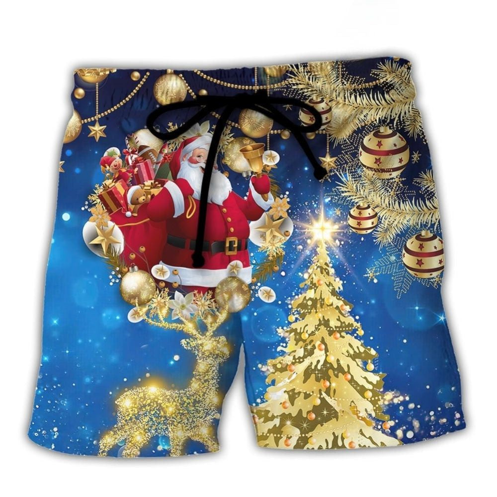 Blue Christmas Tree Beach Shorts For Outdoor Adventures And Thoughtful Seasonal Gifts