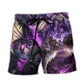 Purple Dragon Skull Lightning Fantasy Beach Shorts Design View For Poolside Relaxation And Holiday Trips