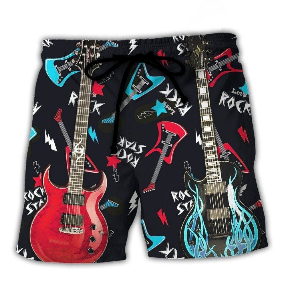 Guitar Music Is All I Need Beach Shorts For Tropical Getaways And Weekend Adventures