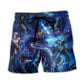 Blue Dragon Skull Fire Lightning Beach Shorts For Summer Vacation And Coastal Travel
