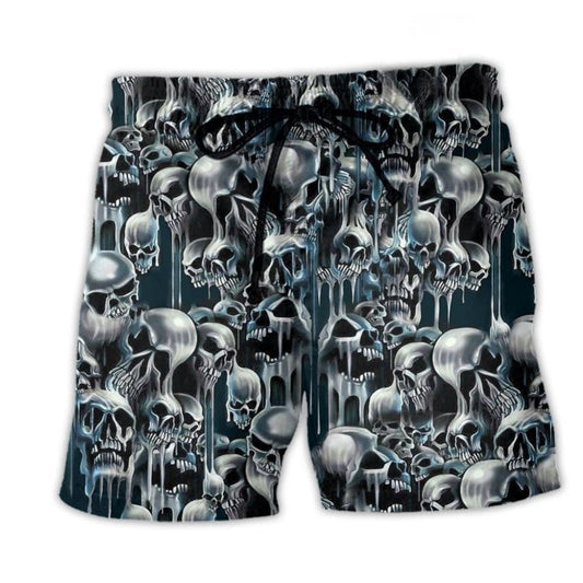 Funny Skull Hot Atmosphere Beach Shorts Design Detail For Weekend Getaways And Beach Days