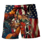 Chicken Independence Day Celebration Beach Shorts Artwork Detail For Comfortable Everyday Summer Wear