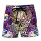 Psychedelic Skull Mushroom Magic Beach Shorts For Tropical Getaways And Weekend Adventures