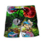 Guppies Aquatic Colorful Fish Beach Shorts Artwork Detail For Tropical Travel And Everyday Wear