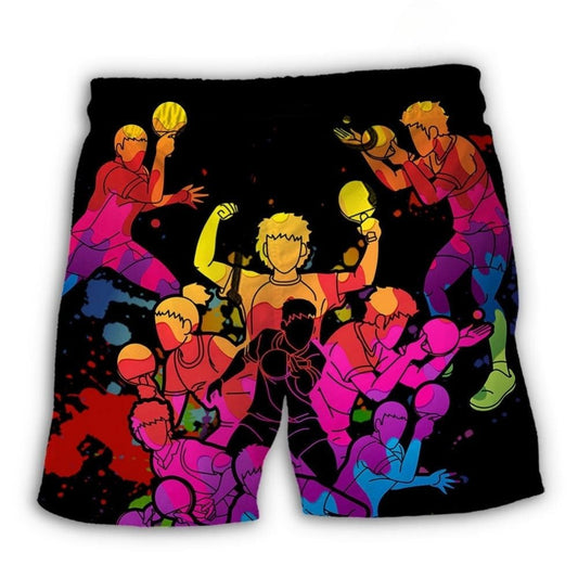 Table Tennis Colorful Motion Beach Shorts For Coastal Adventures And Relaxed Summer Wear