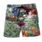 Christmas Gift Train By The Wharf Beach Shorts Print View For Coastal Escapes And Casual Outings