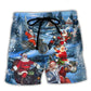 Santa Driving Through Town Christmas Fun Beach Shorts For Coastal Adventures And Relaxed Summer Wear