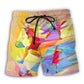 Tennis Beautiful Sport Beach Shorts Pattern View For Vacation Travel And Outdoor Fun