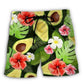 Avocado Tropical Floral Beach Shorts Design Detail For Casual Warm Weather Outfits