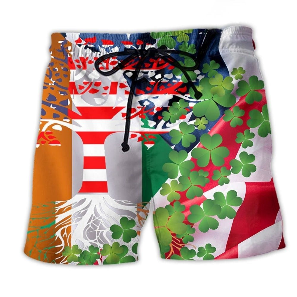 Irish Heritage Independence Beach Shorts Design Detail For Weekend Getaways And Beach Days