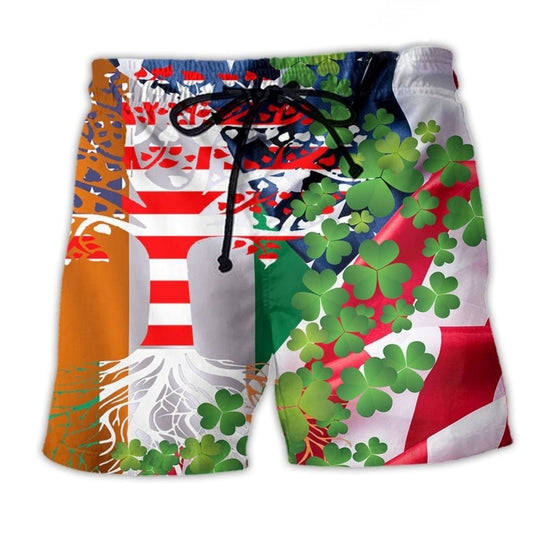 Irish Heritage Independence Beach Shorts Design Detail For Weekend Getaways And Beach Days