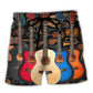 Guitar Lover Happy Life Music Vibes Beach Shorts Print View For Coastal Escapes And Casual Outings