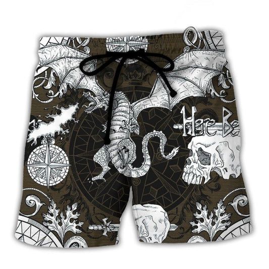 Dragon Flying With Skull Gothic Beach Shorts For Outdoor Adventures And Thoughtful Seasonal Gifts