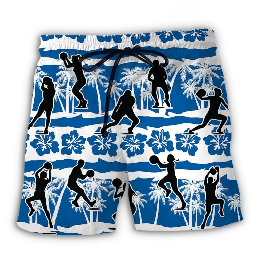 Netball Tropical Beach Floral Beach Shorts Pattern View For Vacation Travel And Outdoor Fun