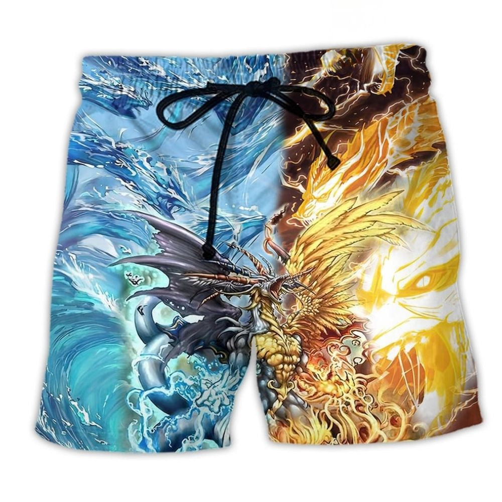 Immortal Dragon Fantasy Beach Shorts Graphic Detail For Resort Trips And Casual Outings