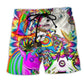 Hippie Unicorn Dreamy Wonderland Fantasy Beach Shorts Pattern View For Vacation Travel And Outdoor Fun