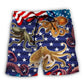 Octopus Flag Independence Day Beach Shorts Pattern Detail For Relaxed Warm Weather Outfits