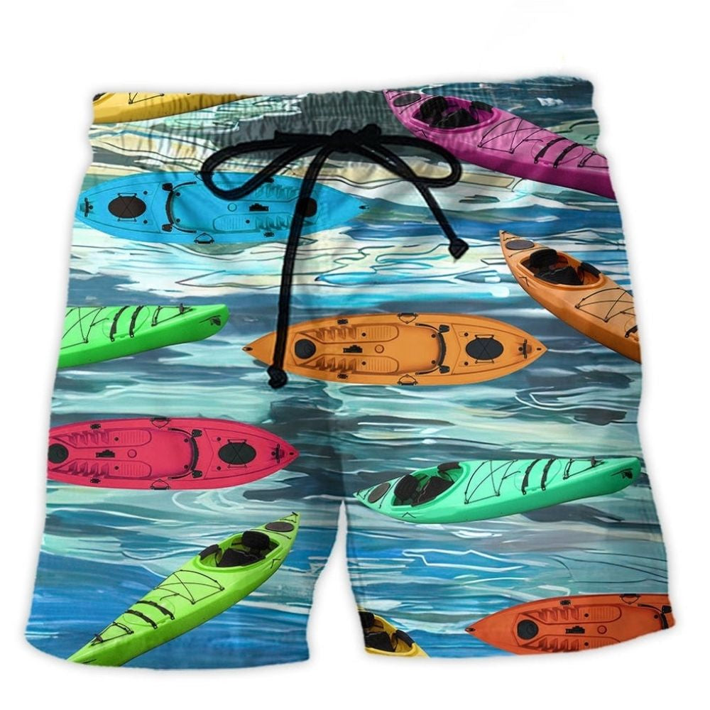 Kayaking Adventure Time Quote Beach Shorts For Warm Weather Travel And Everyday Comfort