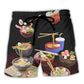 Ramen Fast Food Delicious Beach Shorts Design View For Comfortable Resort And Beach Styling