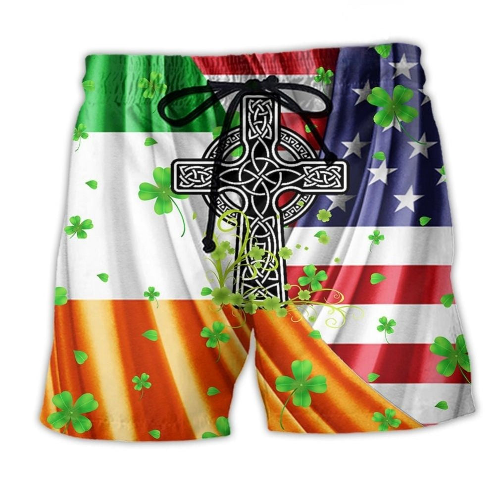 Irish Independence Day Celebration Beach Shorts Design Detail For Weekend Getaways And Beach Days