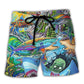 Hippie Shark Colorful Peace Beach Shorts For Sunny Holidays And Comfortable Daily Styling