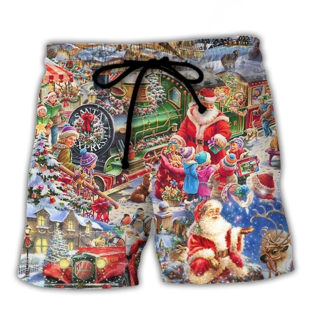 Christmas Joy Love Peace Family Spirit Beach Shorts For Summer Vacation And Coastal Travel