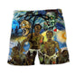 Funny Halloween Zombie Starry Night Beach Shorts For Resort Travel And Thoughtful Summer Gifting