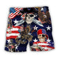 Pirate Skeleton USA Independence Day Beach Shorts Print Detail For Beach Activities And Vacation Wear