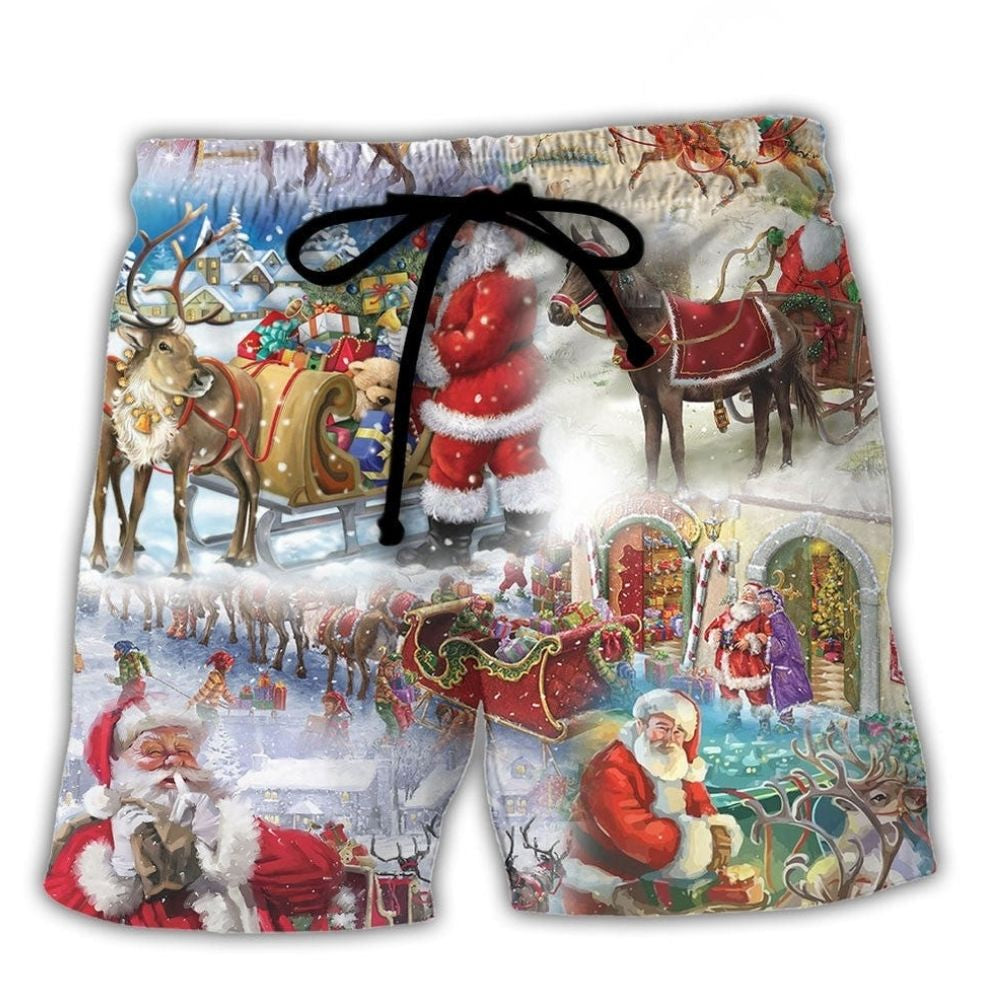 Believe In The Magic Of Christmas Beach Shorts Design View For Comfortable Resort And Beach Styling