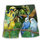 Lovely Budgie Parrot Beach Shorts For Outdoor Adventures And Thoughtful Seasonal Gifts