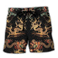 Royal Dragon Eastern Myth Beach Shorts Artwork View For Seaside Trips And Casual Style