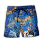 Owls Playing Together Cute Beach Shorts Pattern View For Coastal Holidays And Casual Activities