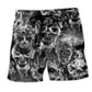 Skull Smoke Dark Life Expression Beach Shorts For Warm Weather Travel And Everyday Comfort