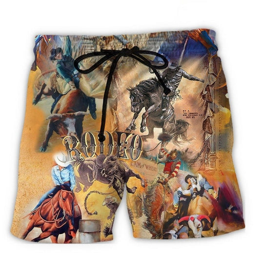 Cowboy Rodeo Vintage Classic Beach Shorts For Sunny Holidays And Comfortable Daily Styling