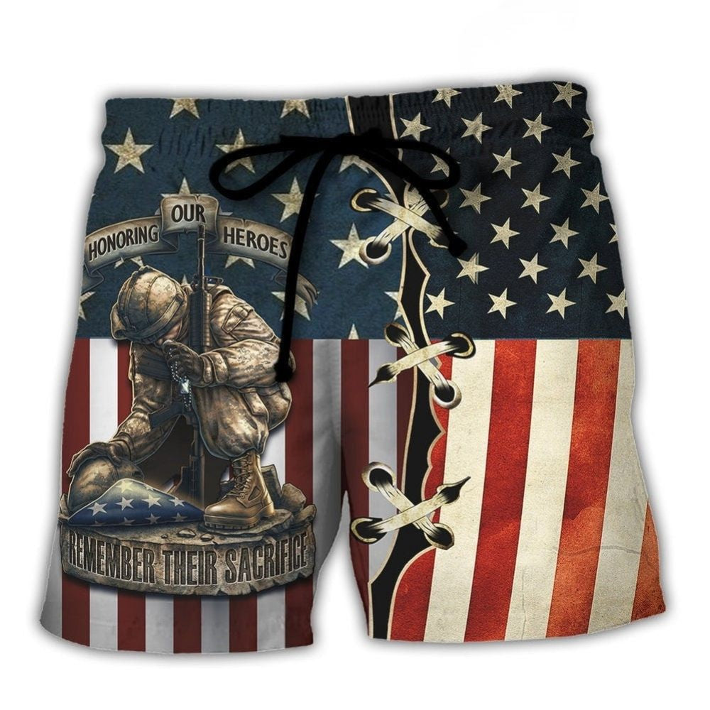 American Heroes Tribute Patriotic Beach Shorts For Warm Weather Travel And Everyday Comfort