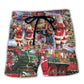 Santa Snow Village Spirit Of Giving Beach Shorts For Coastal Adventures And Relaxed Summer Wear
