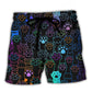 Cute Cat Little Paw Beach Shorts Pattern Detail For Relaxed Warm Weather Outfits