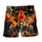 Biker Skull Bold Beach Shorts Design View For Summer Events And Coastal Getaways