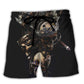 Skull Eternal King Quote Beach Shorts Pattern View For Vacation Travel And Outdoor Fun