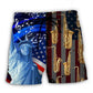Saxophone US Flag Independence Day Beach Shorts Design Detail For Weekend Getaways And Beach Days