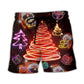 Funny Santa Tree Red Neon Beach Shorts For Warm Weather Travel And Everyday Comfort