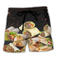 Burritos Fast Food Delicious Beach Shorts Design Detail For Weekend Getaways And Beach Days